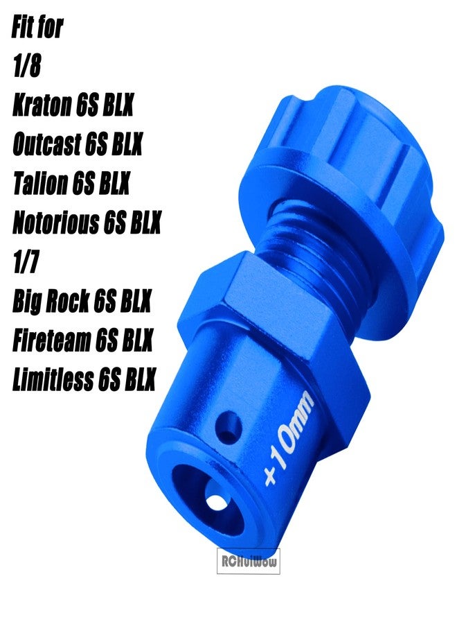 RCHuiWow 10MM Extended Wheel Hub Drive Upgrades Part for 1/8 Kraton/Outcast/Talion/Notorious 6S,1/7 Big Rock/Fireteam/Limitless 6S,Alloy 10MM Extended Wheel Hub Drive w/Anti-dust Cap Nuts,Navy Blue - Image 2
